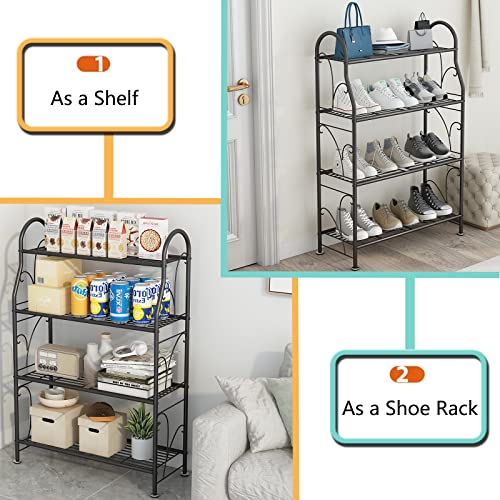 SORCEDAS Plant Stand Outdoor Indoor 4 Tier Metal Corner Flower Shelf - size: 4 Tier-Dark Grey