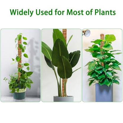 4 Pack 63'' Moss Pole for Monstera, Bendable Coco Coir Plant Support Stakes - size: 4 Pack（63-Inch）