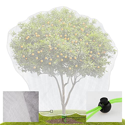 MR FIVE 6.4 x 8 ft Bird Barrier Netting Mesh with Drawstring,Extra Large Bird Netting for Fruit Trees,Garden Tree Netting for Protect Fruit Tree Vegetable Flower