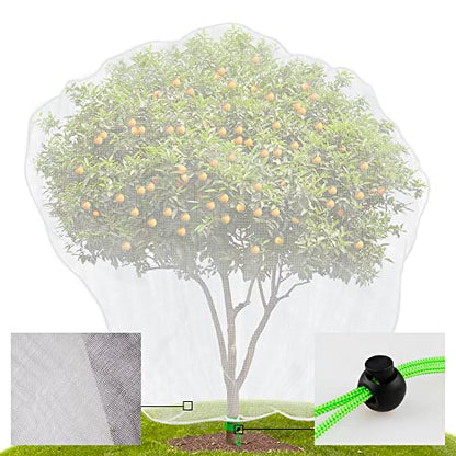 MR FIVE 6.4 x 8 ft Bird Barrier Netting Mesh with Drawstring,Extra Large Bird Netting for Fruit Trees,Garden Tree Netting for Protect Fruit Tree Vegetable Flower