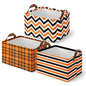 Britimes Storage Baskets for Gifts, Toy Storage Bins Box, 3 Pack, Halloween - color: Fall Halloween Geometric