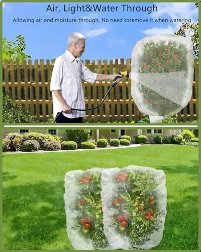 4 Pack Fruit Tree Netting with Zipper & Drawstring, 2.6 x 3.2 Ft Reusable Blueberry Bush Netting Cover, Durable Bird Netting for Vegetables, Trees, Bushes in Garden - color: 4, size: 2.6 x 3.2 Ft