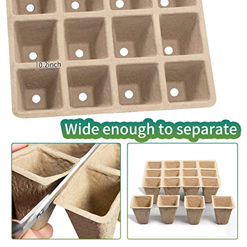 TCBWFY 640Cells Seedling Start Trays,40 Pack Peat Pots Seedling Pots Biodegradable,Seedling Starter Kit,Organic Germination Plant Starter Trays - size: 640cells-40pcs