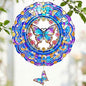 Butterfly Wind Spinner Outdoor Hanging for Yard Garden - color: Purple Butterfly