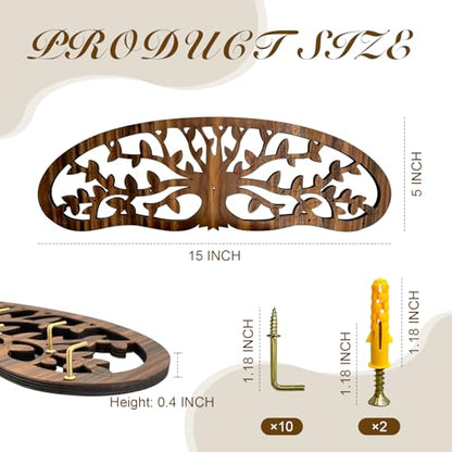 Herb Drying Rack - Wall Mounted Tree Design Holds 11 Bouquets