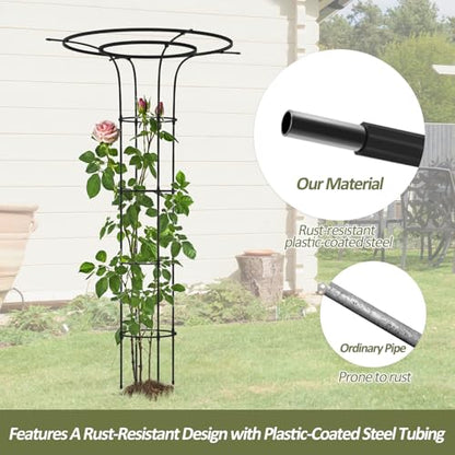 Trellis for Climbing Plants Outdoor 69" H, Mushroom Top Trellis,1Pack - size: 1 pack(Round)