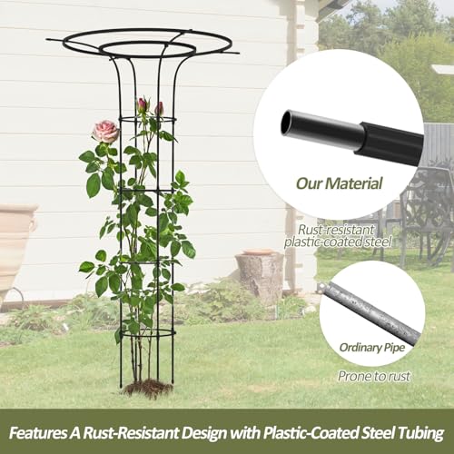 Trellis for Climbing Plants Outdoor 69" H, Mushroom Top Trellis,2Pack - size: 2 pack(Round)