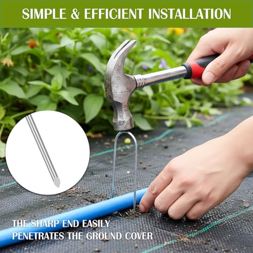 Whonline 22 Pack Landscape Staples, 6 Inch Round-top Garden Stakes - color: 6 Inch/Round Top-22 Pcs