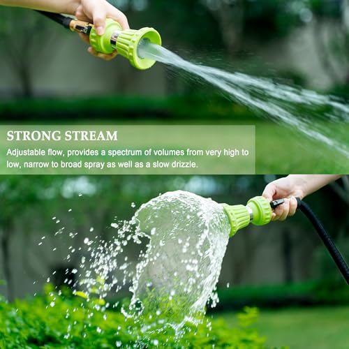 HOSUN Fireman Hose Nozzle, Adjustable Garden Hose Sprayer, Green - color: Green