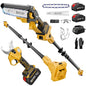 BUYJOY 4-in-1 Electric Pruning Shears & 6 Inch Pole Saw Combo - color: Yellow