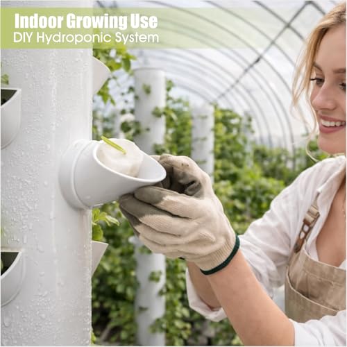 Hydroponic Vegetable Growing Device with Net Cup and Foam Sponge, Soilless Plant Starter for Indoor Garden System, 10 PCS (White) - color: white