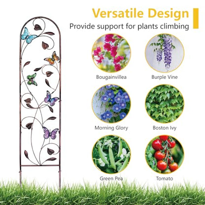 aboxoo 4-Pack Butterfly Metal Garden Trellis for Climbing Plants - color: Butterfly, size: 4pcs