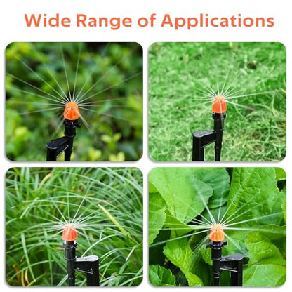 360 Degree Drip Sprinkler Heads: Drip Emitters with 12" Stake, 20 Pack - color: 20pcs 360° Micro Sprinkler Heads
