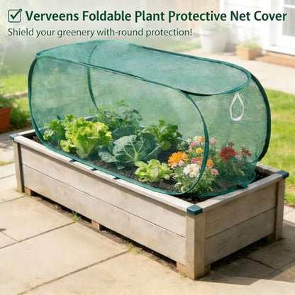2 Pack Pop Up Garden Row Cover, 39x18x16 for Raised Beds - color: Green