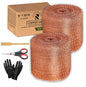 3rd Gen Copper Mesh Rodent Control Kit - Raytrends 100% Premium & Pure Copper Wool for Slug, Pest, Snail, Mice & Rat Control - Offers 2 Copper Mesh Rolls with Scissors and Packing Tool - size: Pack of 2 (5in x 35ft)