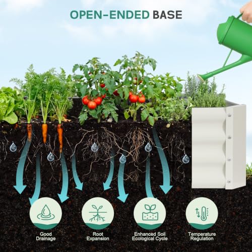 Galvanized Steel Raised Garden Bed, 4x2x1ft, White - color: White, size: 4×2×1 ft (1 Pack)