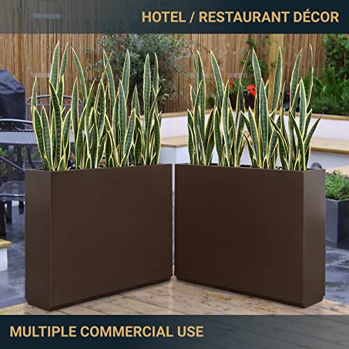 Wallowa 38Lx10Wx30H Rust-Resistant Metallic Heavy Planter Box - color: Espresso