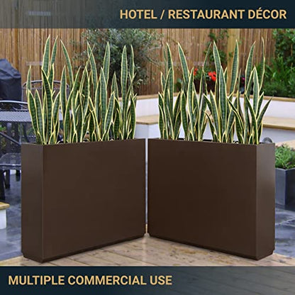 Wallowa 38Lx10Wx30H Rust-Resistant Metallic Heavy Planter Box - color: Espresso
