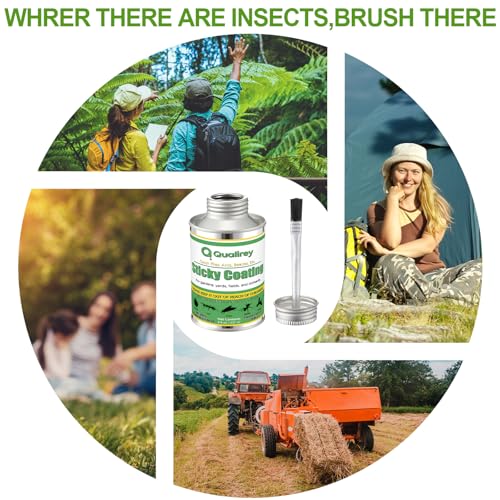 1 Pack Sticky Coating Insect Trap with Brush, Insect Barrier (8 oz) - size: 8 oz
