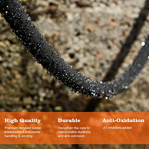 Soaker Hose 15 FT for Garden with 5/8" Diameter Irrigation Hose Save 70% of Water Solid Brass Interface Eminently Suitable for Lawn and Garden Bed Cover - size: 15FT 5/8"