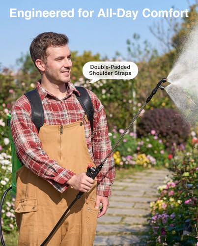 Taskstar Battery Powered Backpack Sprayer 4.2 Gallon for Lawn & Yard - color: Green