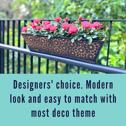 LaLaGreen Long Wall Planter (24 in, 4 Pack) Black Coco Liner Window Box - size: 24" (61cm) x 4 pack