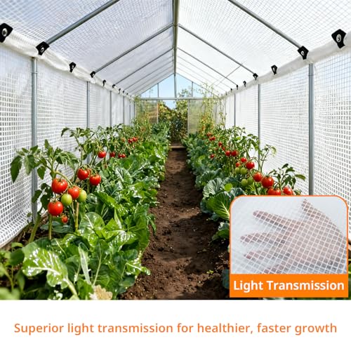 16Mil Clear Greenhouse Tarp, Heavy Duty Clear Tarp with Grommets 6x10FT - size: 6FTx10FT