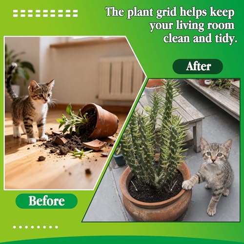 Plant Pot Grids 15.7 Inch Cuttable Soil Cover Protector from Animals - color: 6pcs