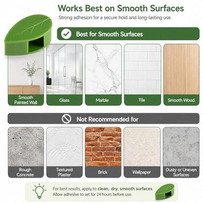 RAINFLOW 90PCS Plant Wall Clips - 108 Adhesive Stickers for Climbing Vines