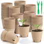 130 Pcs 3.15 Inch Peat Pots,Seed Starting Pots with Drainage Holes Round