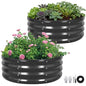 Galvanized Raised Garden Bed, 2 PCS 3x3x1ft Round Planter Grey - color: Gray, size: 3x3x1ft