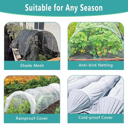 Garden Hoops for Raised Beds 60 Pcs, 10 Sets of 8FT Long Greenhouse Hoops Grow Tunnel Rust-Free Fiberglass Support Hoops Frame for Garden Netting Fabric Shade Cloth Row Cover (60 PCS) - size: 60 PCS