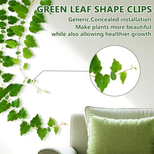 RAINFLOW 90PCS Plant Wall Clips - 108 Adhesive Stickers for Climbing Vines