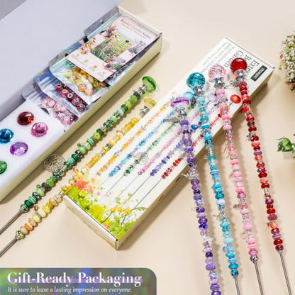 16in Extra Long Beaded Garden Stakes kit, 306Pcs DIY Fairy Wand - color: Multiple Colors
