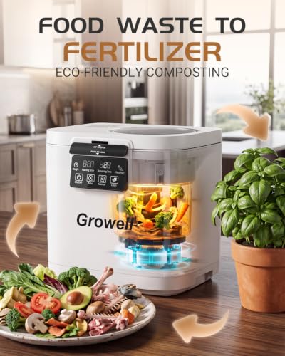 Growell Electric Composter for Kitchen,4L Countertop Food Waste Compost Bin - color: White