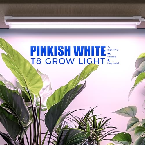 Barrina T8 2FT Growing Light, Full Spectrum Indoor Plant Light, 4 Packs - color: Pinkish White, size: 2FT-4 Packs