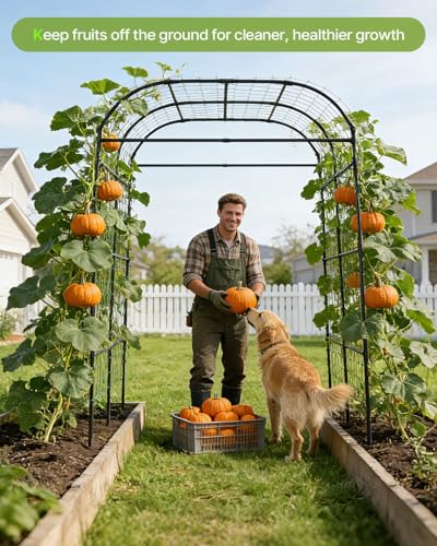 Suteck 7.5FT Tall Garden Arch Trellis - size: 71x71x90.6"
