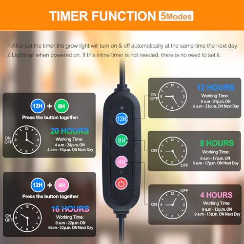 FECiDA Tall Grow Light with Stand and Timer for Indoor Plants, Bonsai Tree - size: Stand-1Head-25W-Timer