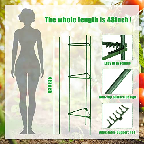 Chunful 10 Packs Tomato Cages for Garden Support up to 48", Green - color: Green