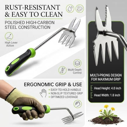 2-Piece Weeder & Cultivator Set, Ergonomic Rust-Resistant Grip - color: 2 PCS