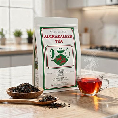 Alghazaleen Pure Ceylon Black Tea, Loose Leaf, 400 g Pouch