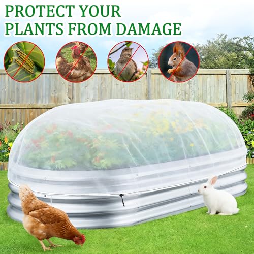 2 Pack Garden Netting for Raised Beds, 4 x 2 Ft Raised Bed Plant Covers for Garden Protection, Fine Mesh Bird Netting Pest Barrier Screen with Drawstring for Protecting Vegetables Fruits Crops - color: 4 X 2 Ft