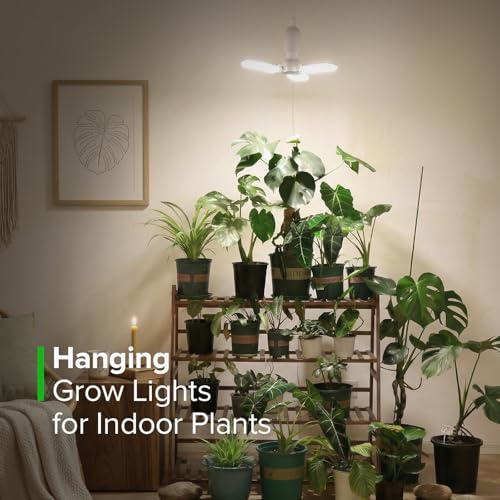 SANSI Hanging Grow Lights for Indoor Plants, Hanging Plant Light with Timer - size: Small