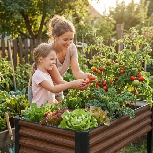 SnugNiture Raised Garden Bed with Legs, 48×18×32in, Brown - color: Brown, size: 48×18×32in(1PCS)