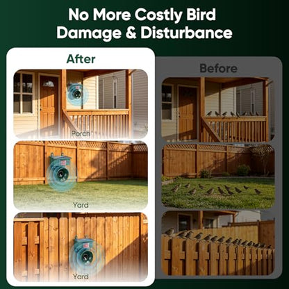 2026 Upgraded Solar Ultrasonic Bird Repellent Devices Outdoor (2-Pack)