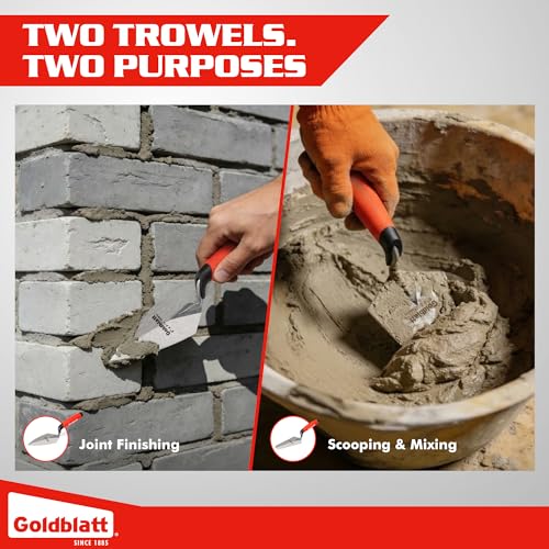 Goldblatt One-Piece Masonry Trowel Set 2PC, Pointing & Gauging, 6x2-3/4 - style: One-Piece Forged Masonry Trowel Set