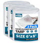 TARPAL 6x8'（3pack） Semi Clear Tarp with Grommets Greenhouse Cover 7.5mil - color: Semi Clear White, size: 6x8ft(3pack)-Finished size