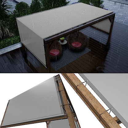 ColourTree 4' x 6' Waterproof Grey Pergola Shade Cover with Weighted Rod Custom Size - color: Waterproof Grey, size: 4' W X 6' L Custom Size