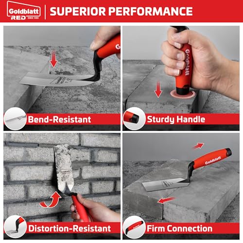 Goldblatt RED Margin Trowel, 5" x 2" Upgraded Ground Blade - style: 5" x 2"