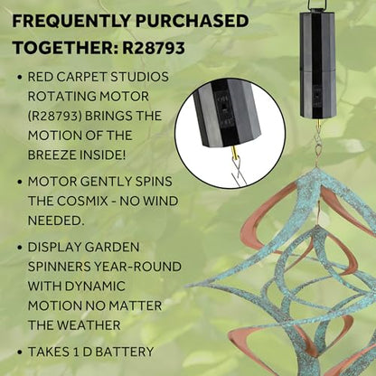 Red Carpet Studios Deluxe Double Helix Cosmix Wind Spinner, 14-Inch, Patina and Copper - color: Deluxe With Hanger Patina & Copper Finish